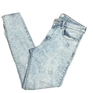 Pacsun Men’s 32x30 Stacked Skinny Jean Acid Light Wash Distressed Denim Pants